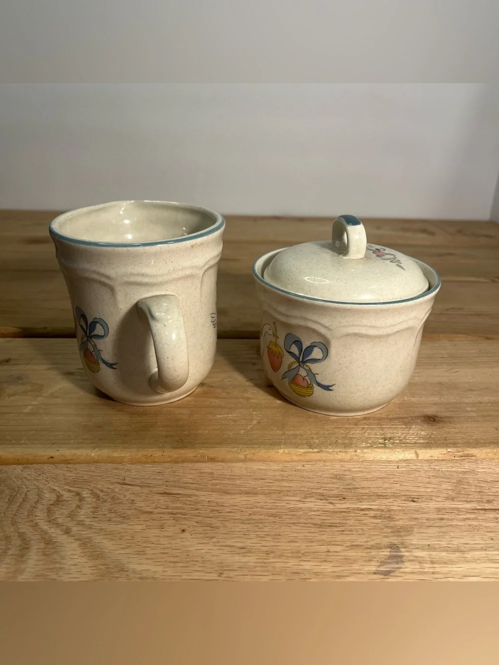 International Stoneware Marmalade Creamer Sugar Bowl Dish Japan Goose Cottagecor